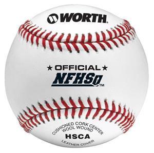 Worth 9" Official NFHS Pro J Leather Baseballs