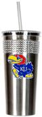 NCAA Kansas Jayhawks Stainless Bling Tumbler Straw