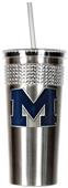 NCAA Wolverines Stainless Bling Tumbler Straw