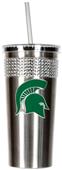 NCAA Michigan State Stainless Bling Tumbler Straw