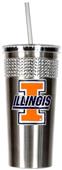 NCAA Fighting Illini Stainless Bling Tumbler Straw