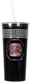 NCAA South Carolina Black Bling Tumbler w/Straw