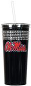 NCAA Mississippi Rebel Black Bling Tumbler w/Straw