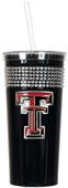 NCAA Texas Tech Black Bling Tumbler w/Straw