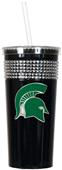 NCAA Michigan State Black Bling Tumbler w/Straw