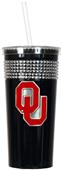 NCAA Oklahoma Sooners Black Bling Tumbler w/Straw