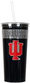 NCAA Indiana Hoosiers Black Bling Tumbler w/Straw