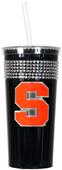 NCAA Syracuse Orange Black Bling Tumbler w/Straw
