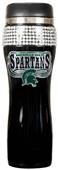 Michigan St Black Stainless Bling Travel Tumbler