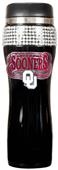 NCAA Sooners Black Stainless Bling Travel Tumbler