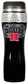 NCAA Nebraska Black Stainless Bling Travel Tumbler