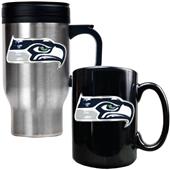 NFL Seattle Seahawks Travel Mug & Coffee Mug Set
