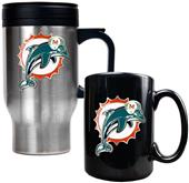 NFL Miami Dolphins Travel Mug & Coffee Mug Set