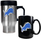 NFL Detroit Lions Travel Mug & Coffee Mug Set