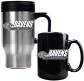 NFL Baltimore Ravens Travel Mug & Coffee Mug Set
