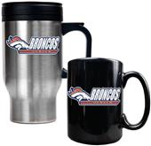NFL Denver Broncos Travel Mug & Coffee Mug Set
