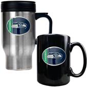 NFL Seattle Seahawks Travel Mug & Coffee Mug Set