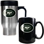 NFL New York Jets Travel Mug & Coffee Mug Set