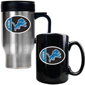 NFL Detroit Lions Travel Mug & Coffee Mug Set