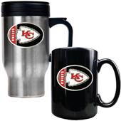 NFL Kansas City Chiefs Travel Mug & Coffee Mug Set