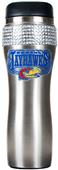 NCAA Kansas Stainless Steel Bling Travel Tumbler