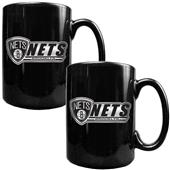 NBA Brooklyn Nets Black Ceramic Mug Set