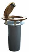 3.5" Floor Sleeves & Hinged Cover Brass or Chrome