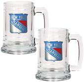 NHL New York Rangers 2pc Glass Tankard Set