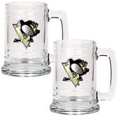 NHL Pittsburgh Penguins 2pc Glass Tankard Set