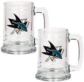 NHL San Jose Sharks 2pc Glass Tankard Set
