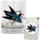 NHL San Jose Sharks Rocks Glass & Shot Glass Set