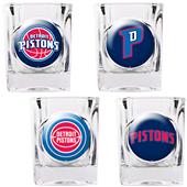 NBA Detroit Pistons 4pc Collector's Shot Glass Set