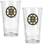 NHL Boston Bruins 2pc Pint Glass Set