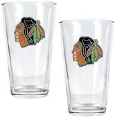 NHL Chicago Blackhawks 2pc Pint Glass Set