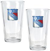 NHL New York Rangers 2pc Pint Glass Set