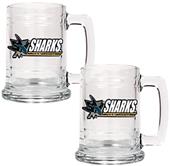 NHL San Jose Sharks 2pc Glass Tankard Set