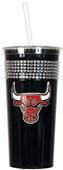 NBA Chicago Bulls 16oz Bling Tumbler w/ Straw