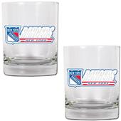 NHL New York Rangers 2pc Rocks Glass Set