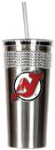 New Jersey Devils Stainless Bling Tumbler Straw