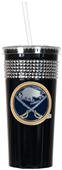 NHL Buffalo Sabres Black Bling Tumbler W/Straw