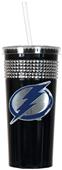 Tampa Bay Lightning Black Bling Tumbler W/Straw