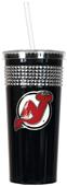 NHL New Jersey Devils Black Bling Tumbler W/Straw
