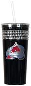 NHL Colorado Avalanche Black Bling Tumbler W/Straw
