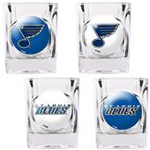 NHL St. Louis Blues 4pc Square Shot Glass Set