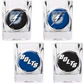 NHL Tampa Bay Lightning 4pc Square Shot Glass Set