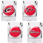 NHL Carolina Hurricanes 4pc Square Shot Glass Set