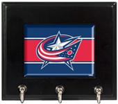 NHL Columbus Blue Jackets Wood Keyhook Rack