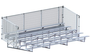 5 Row Bleachers W/Chain Link Enclosure 15' or 21'