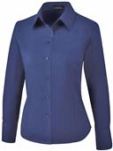 North End Ladies Luster Cotton Blend Poplin Shirt