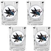 NHL San Jose Sharks 4pc Square Shot Glass Set